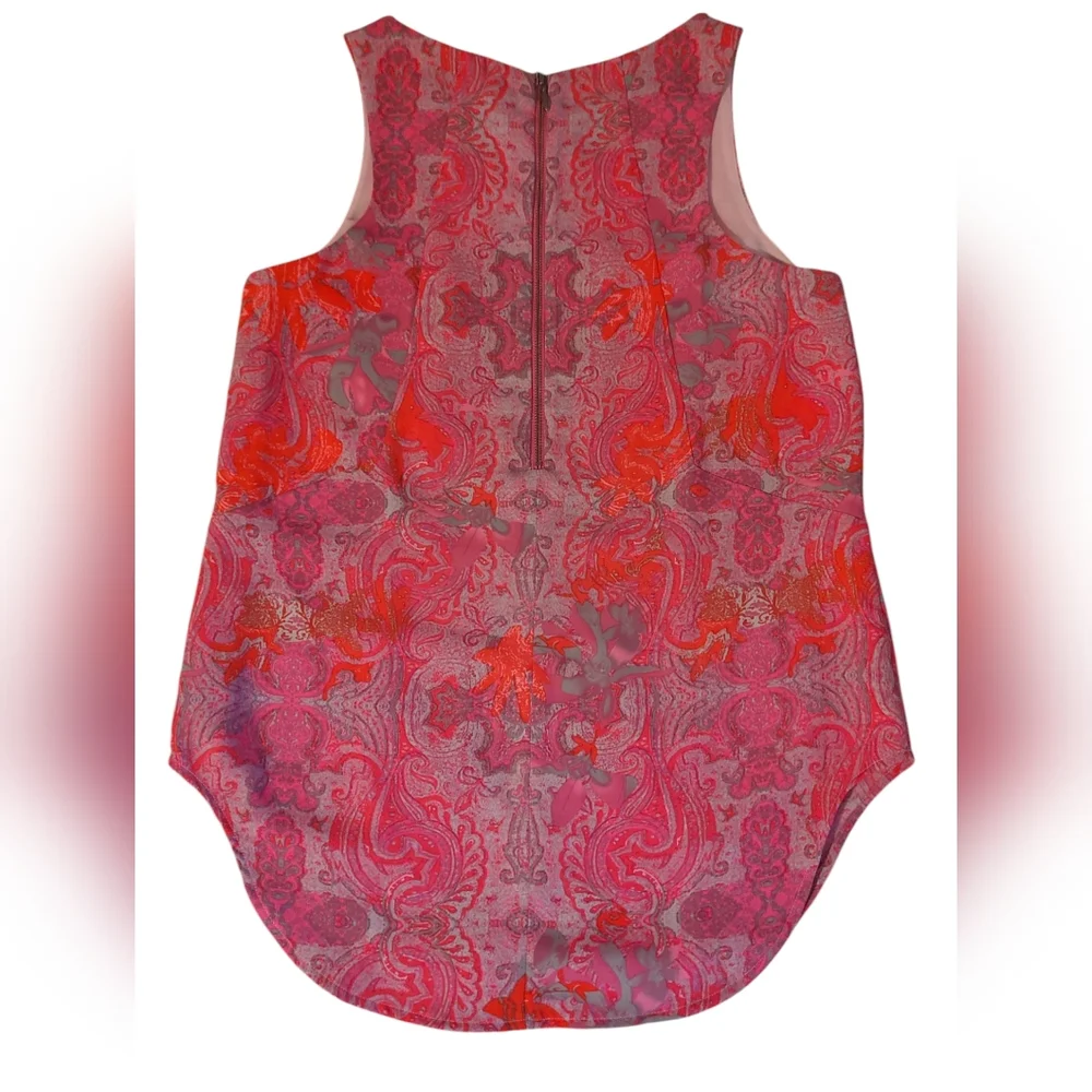 CAbi Red Asymmetrical Sleeveless Tank Top